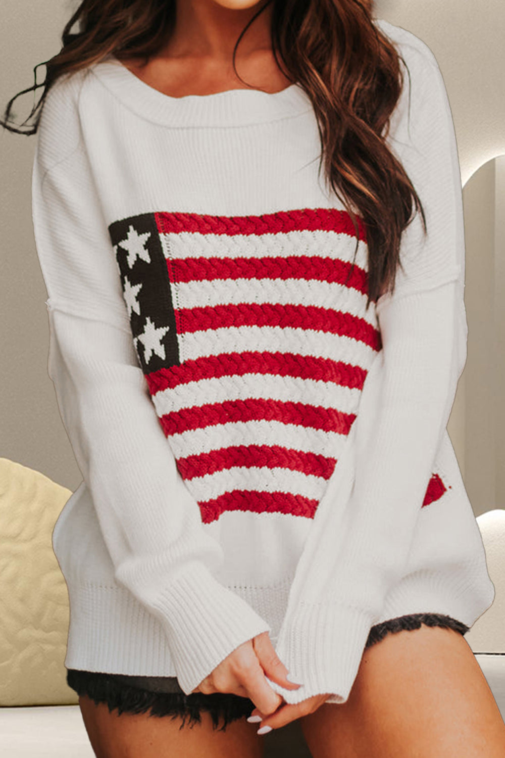 USA Flag Knit Top