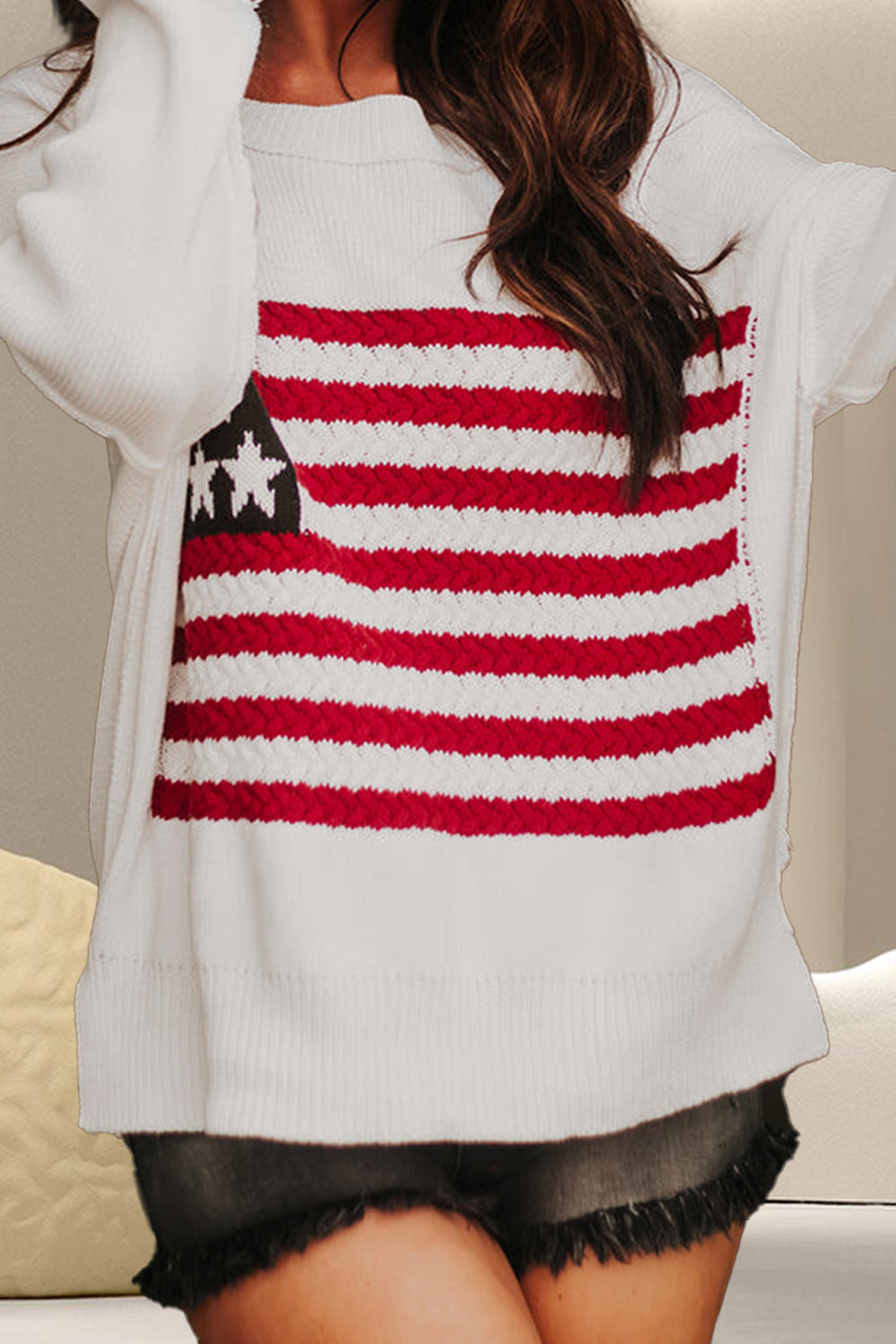 USA Flag Knit Top